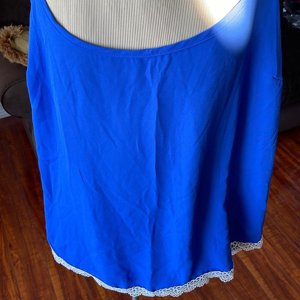 Blue spaguetti strap